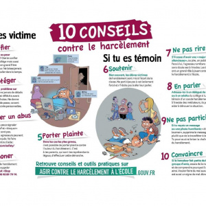 Affiche 10 conseils contre le harcèlement